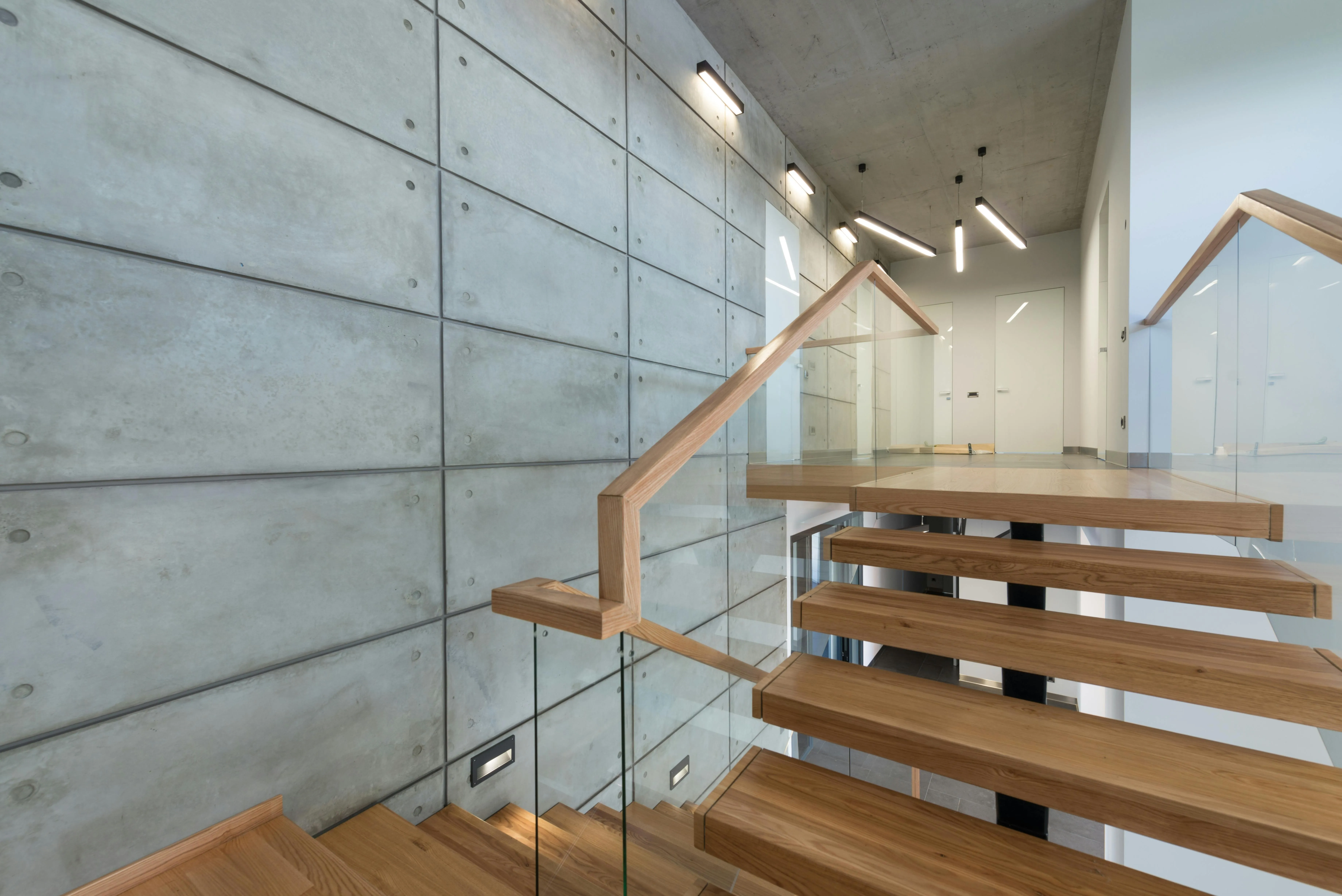 Steel beam stair fabrication and installation in progress