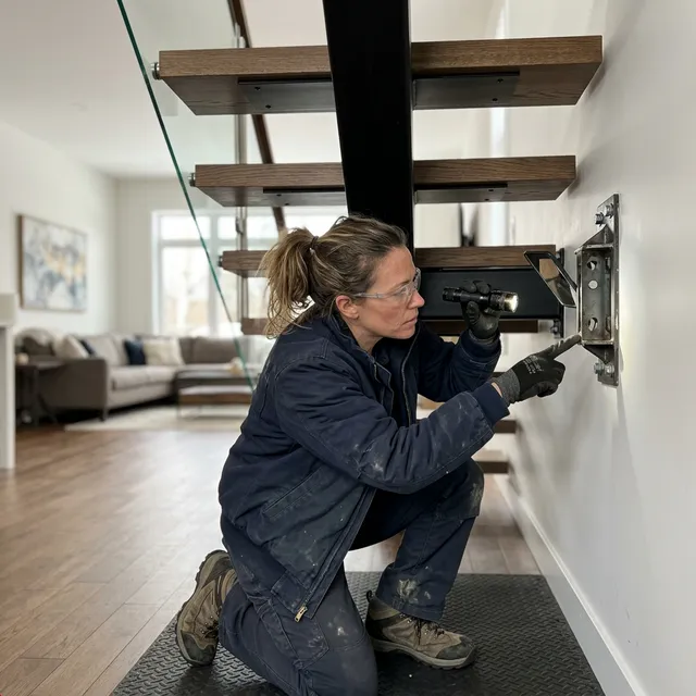 Scheduled maintenance visit for a floating stair system